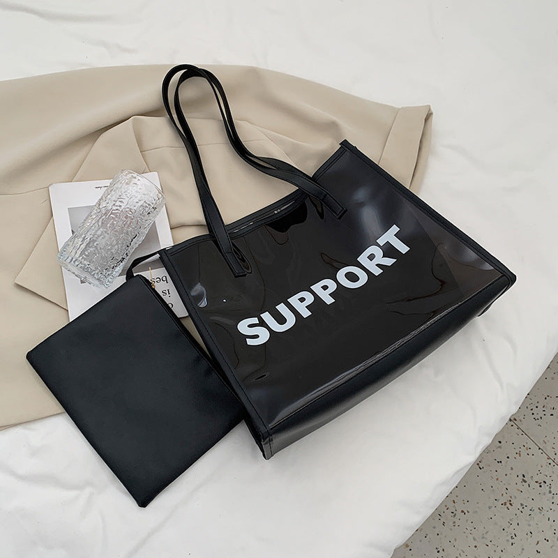 1020 pvc transparent large shopping bag