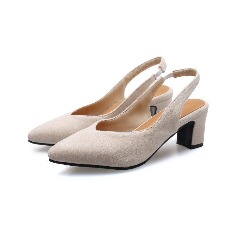 4286 Pointed Toe Heel Strap Sandals