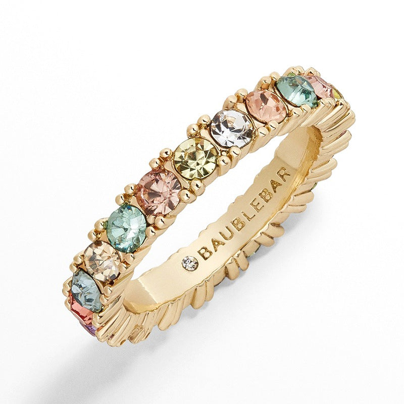 1640 fashion colorful rhinestone ring for women