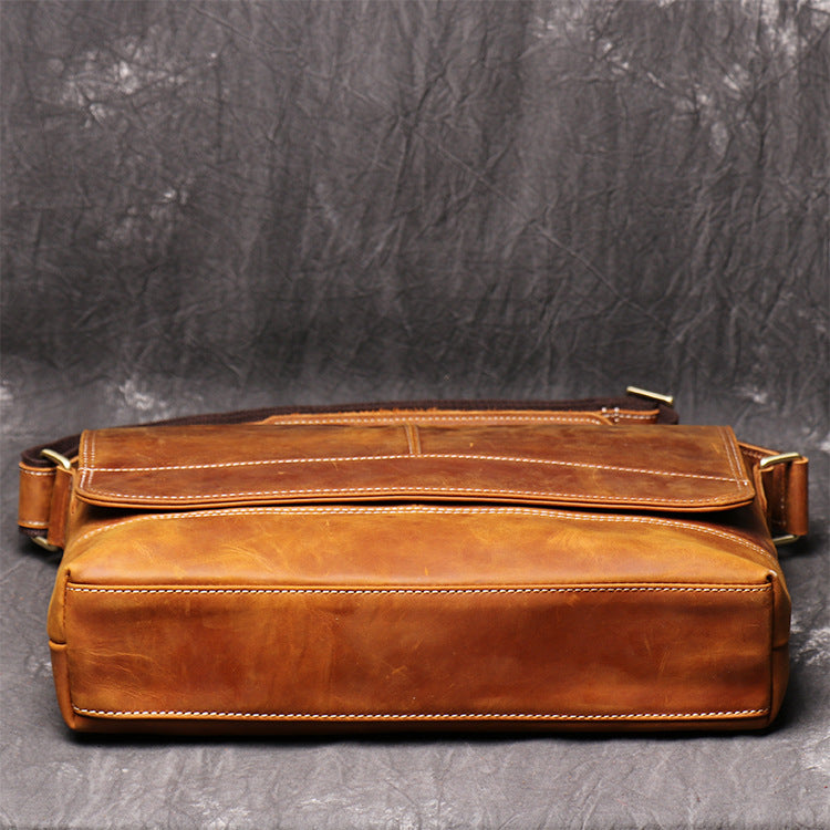 2133 vintage large cowhide messenger bag