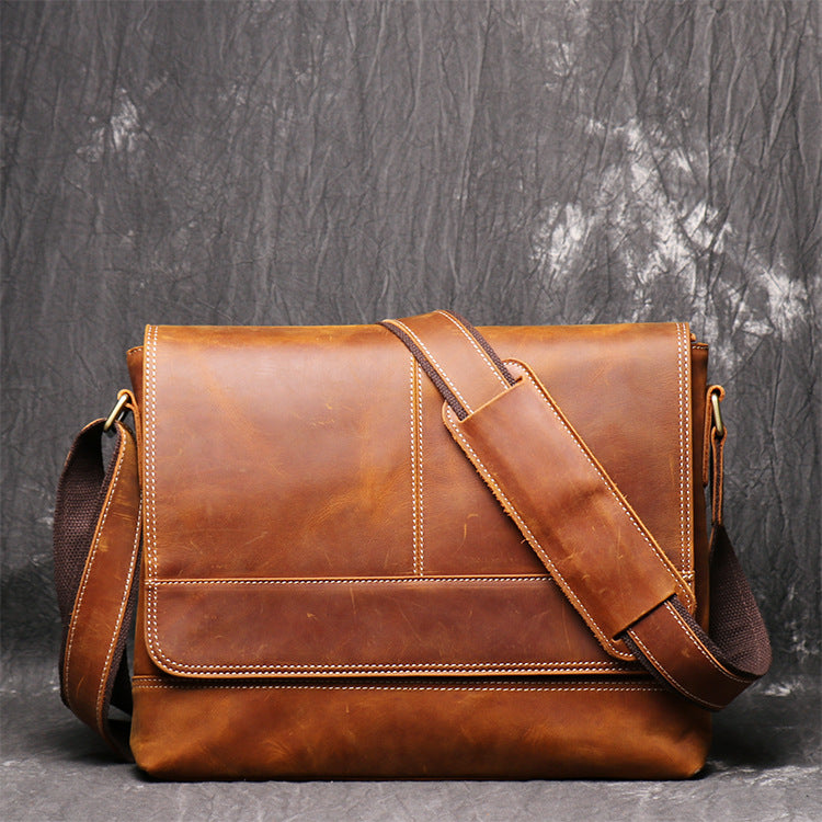 2133 vintage large cowhide messenger bag