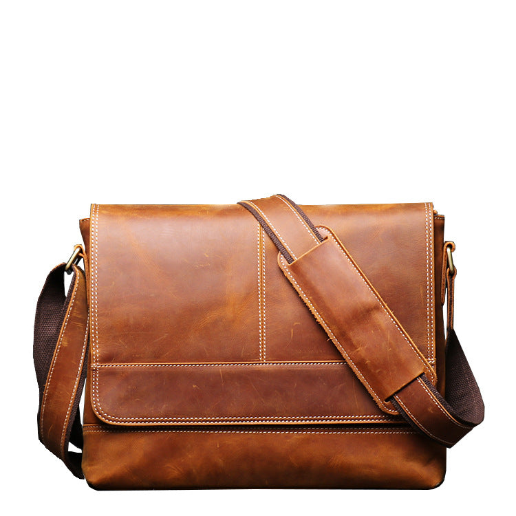 2133 vintage large cowhide messenger bag