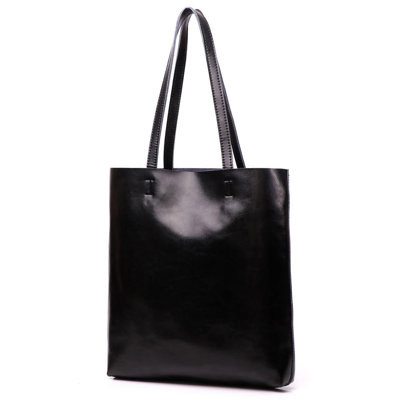 2364 calf skin black shopping totes