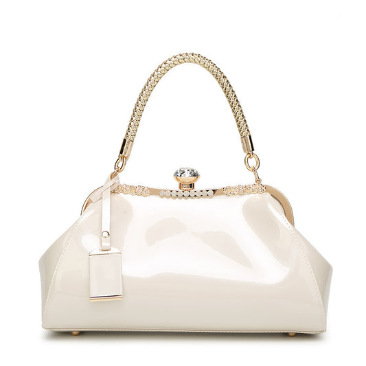 1690 patent leather rhinestone handbag
