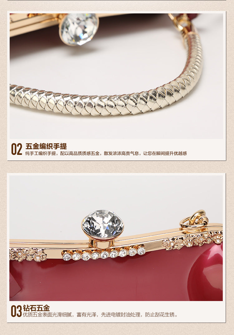 1690 patent leather rhinestone handbag