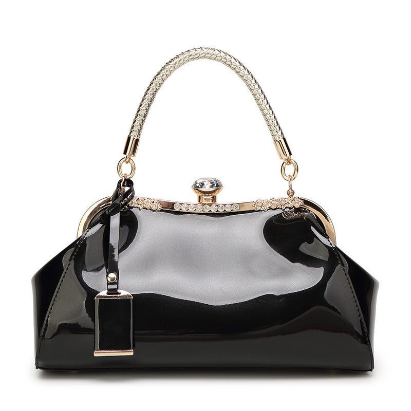 1690 patent leather rhinestone handbag