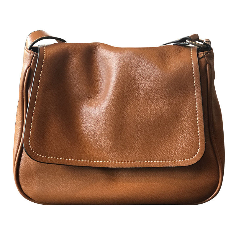 1998 genuine leather flap messenger bag