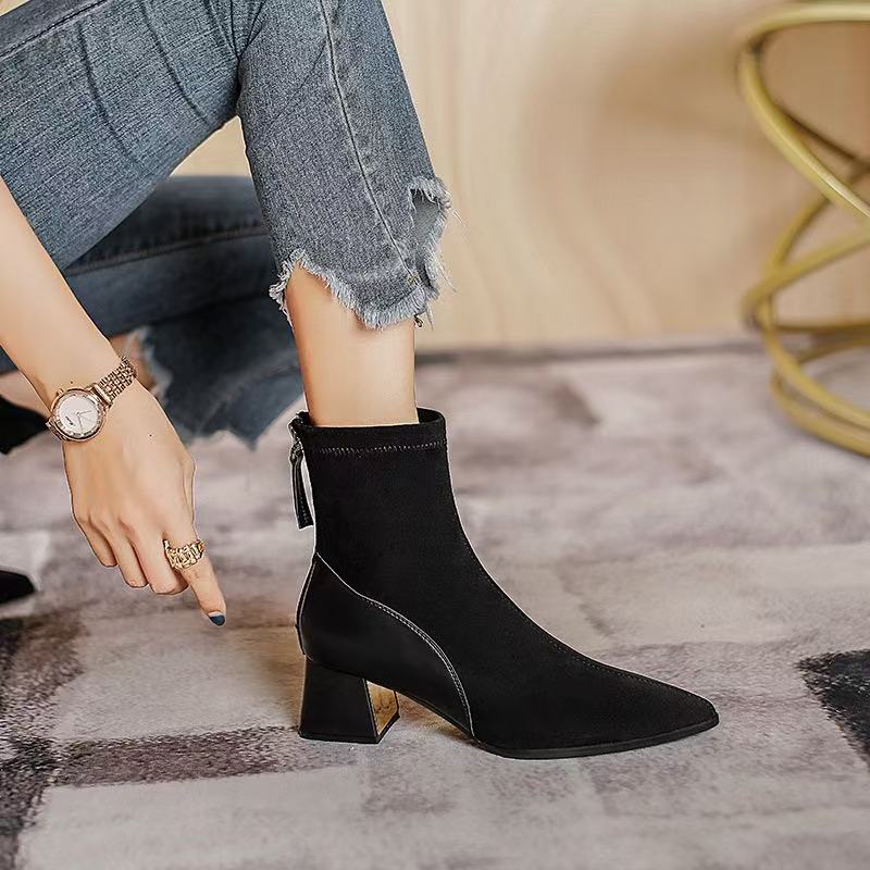 2423 Women genuine leather high-heeled boots