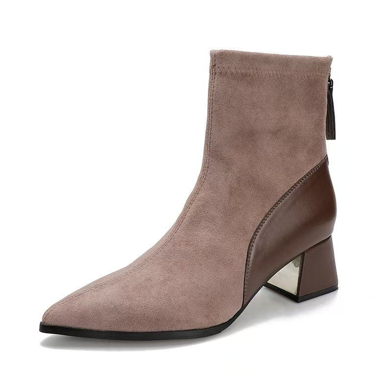 2423 Women genuine leather high-heeled boots