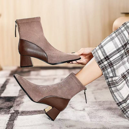 2423 Women genuine leather high-heeled boots