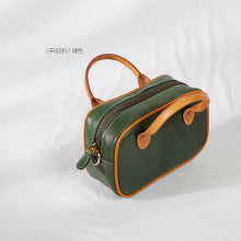 2459 genuine leather mini boston handbag