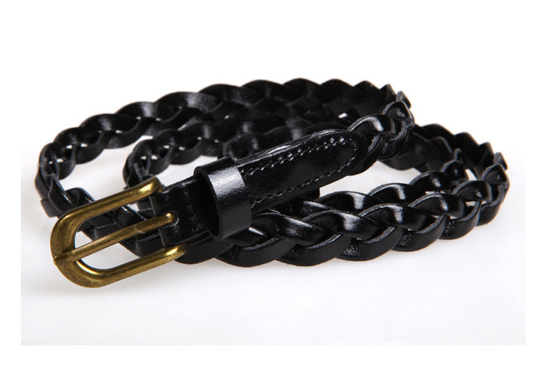 1294 Synthetic Leather Women Belt Knit Handmade Waist Cummerbund