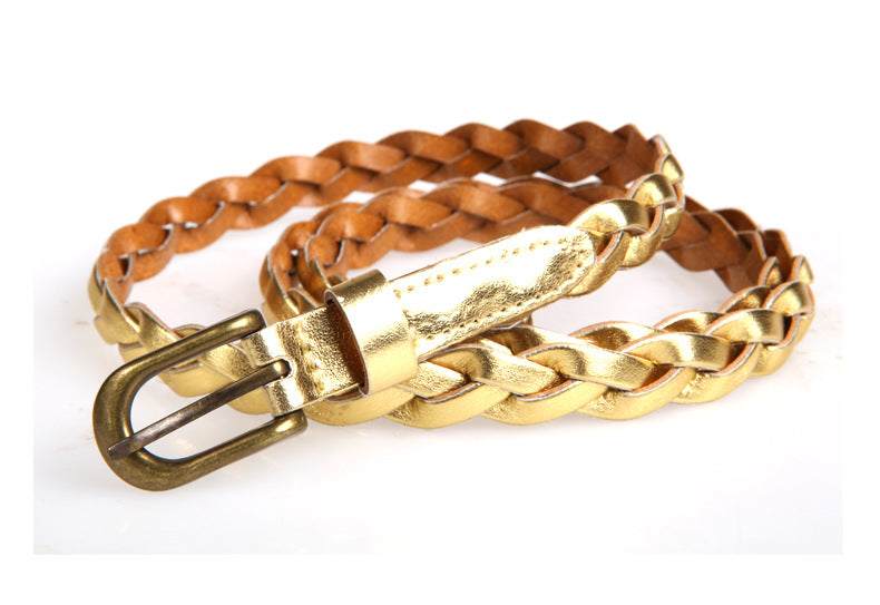 1294 Synthetic Leather Women Belt Knit Handmade Waist Cummerbund