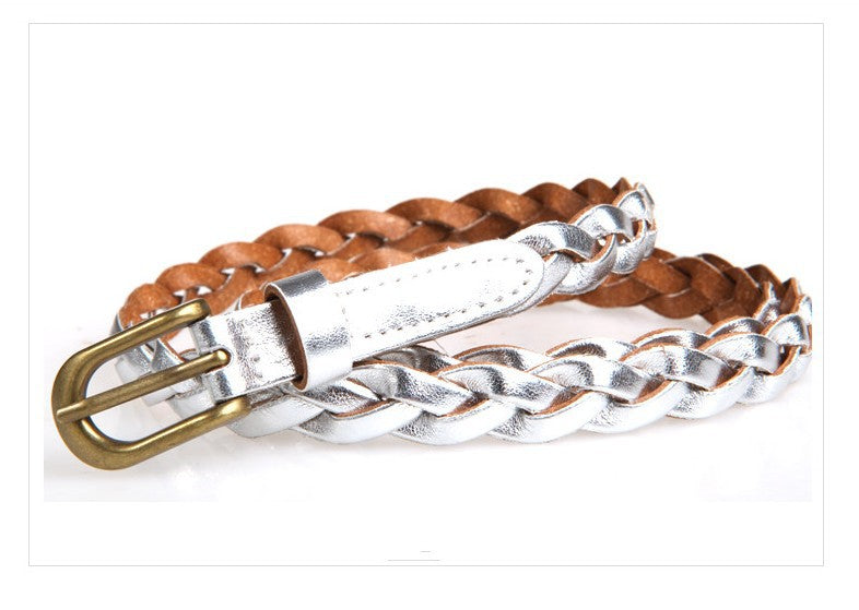 1294 Synthetic Leather Women Belt Knit Handmade Waist Cummerbund