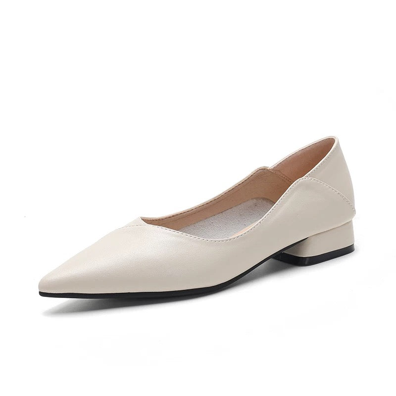 4410 genuine leather pointed toe flat
