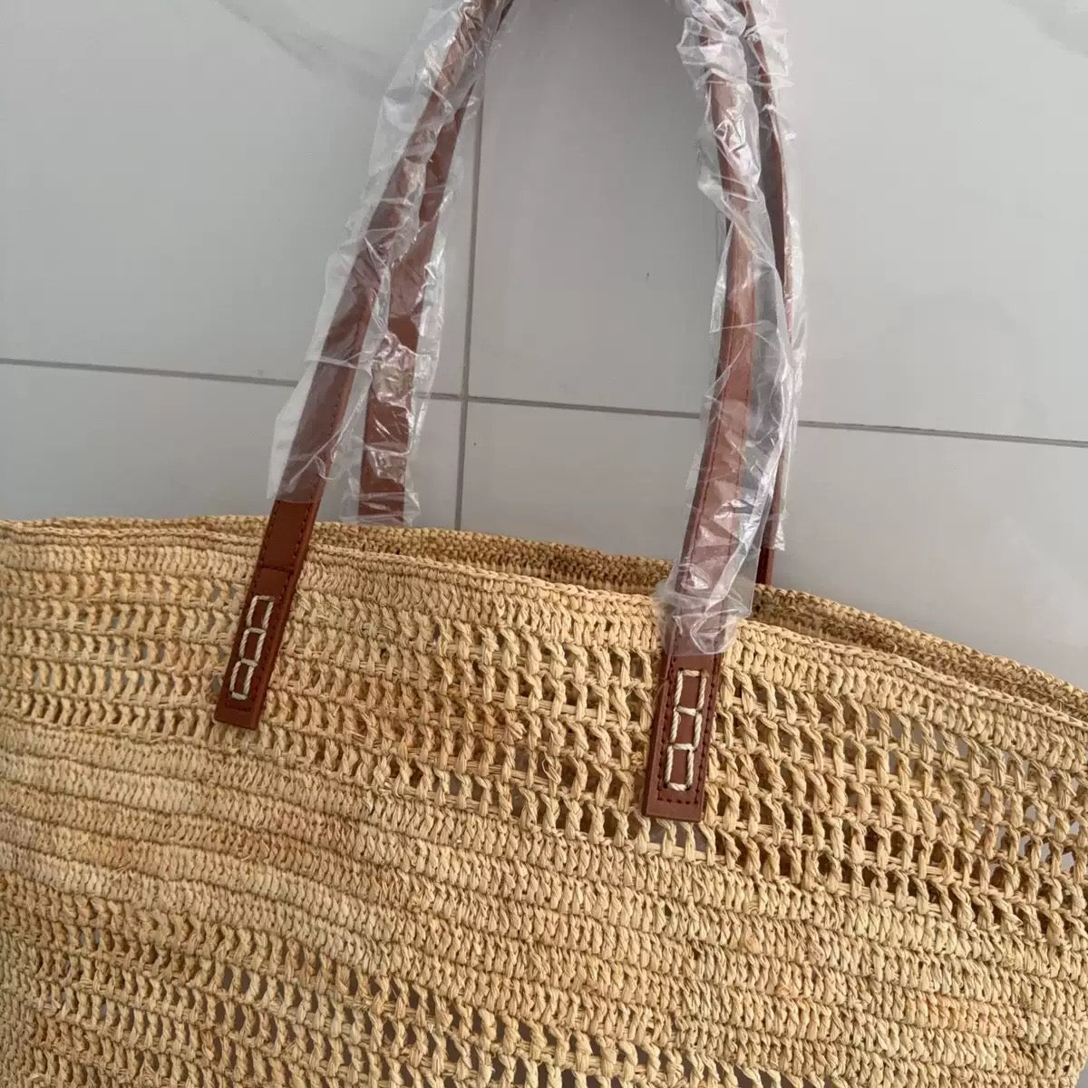 2394 summer raffia large beach bag