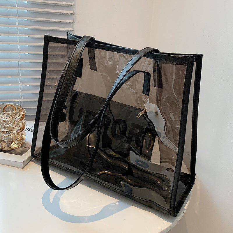 1020 pvc transparent large shopping bag