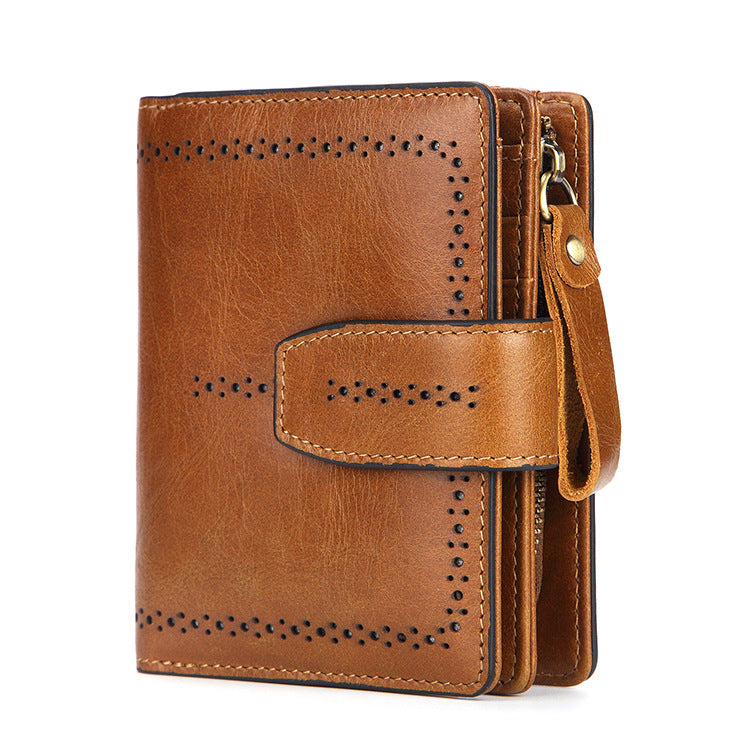 2137 oilwax leather short wallet