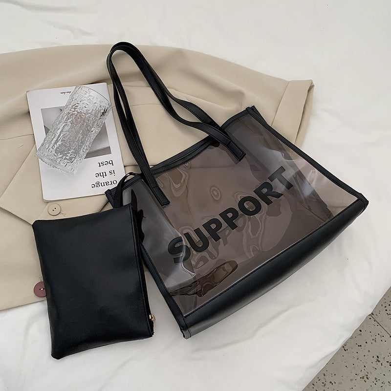 1020 pvc transparent large shopping bag