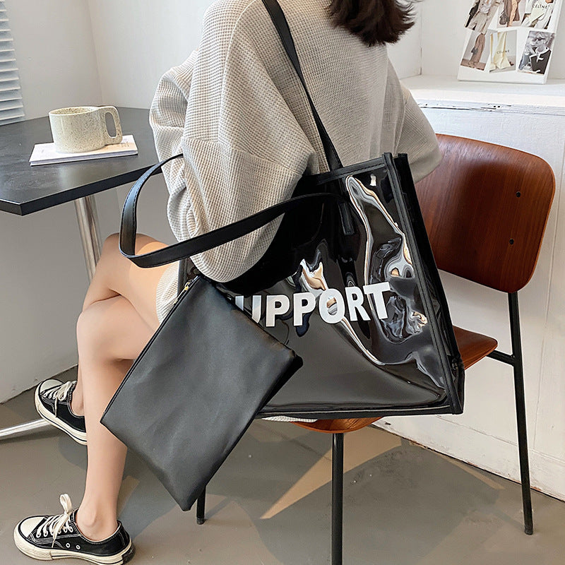 1020 pvc transparent large shopping bag