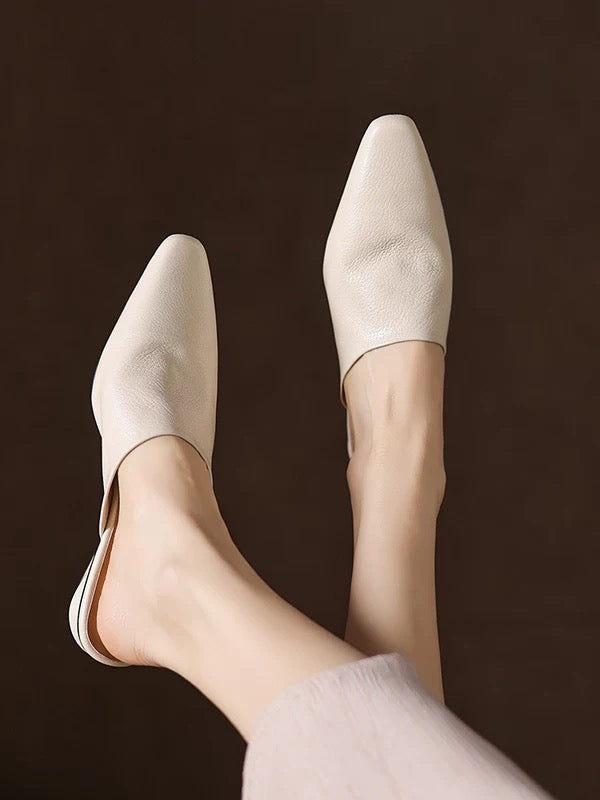 4849 genuine leather mules