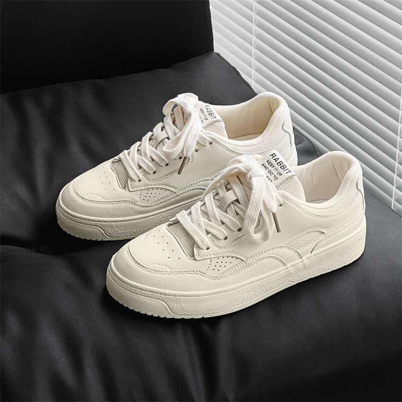 3854 Genuine Leather Fashion White Sneakers