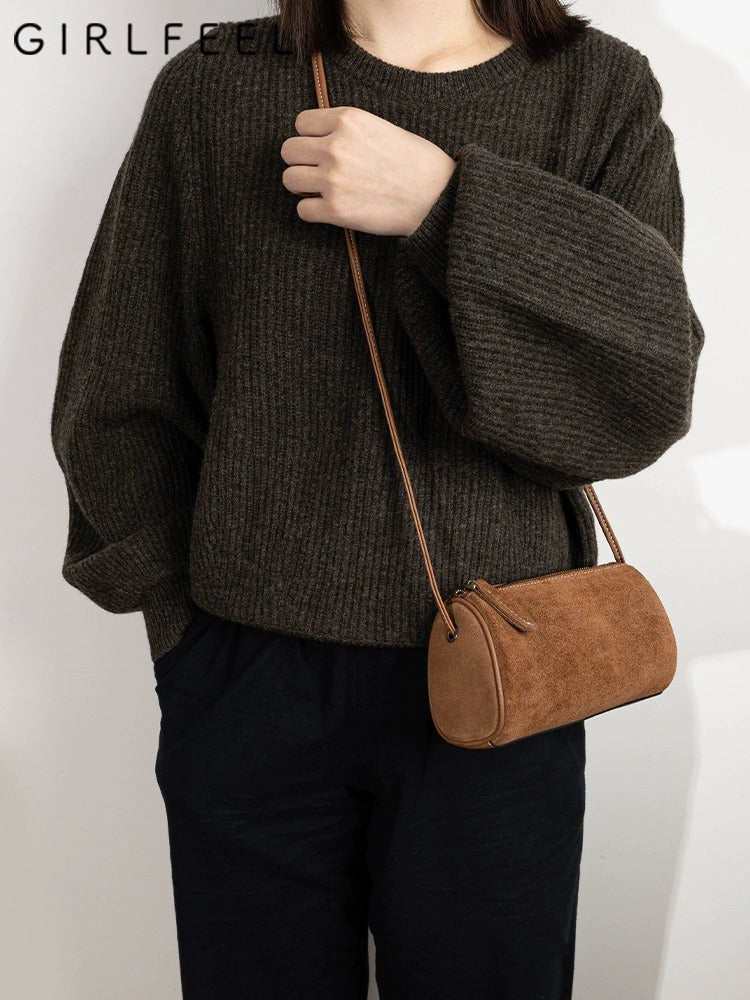 2036 suede leather crossbody bag