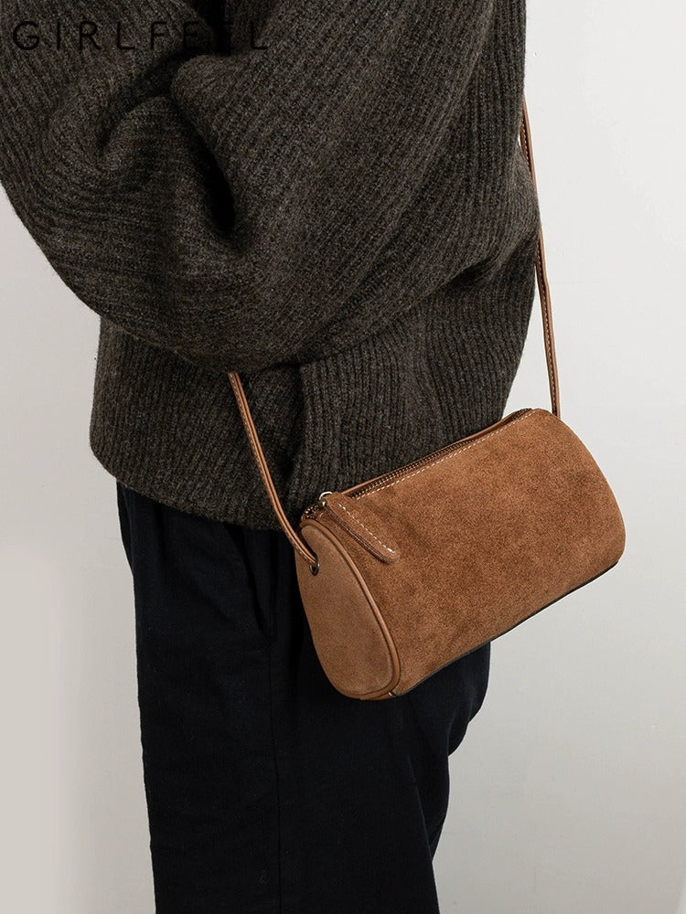 2036 suede leather crossbody bag