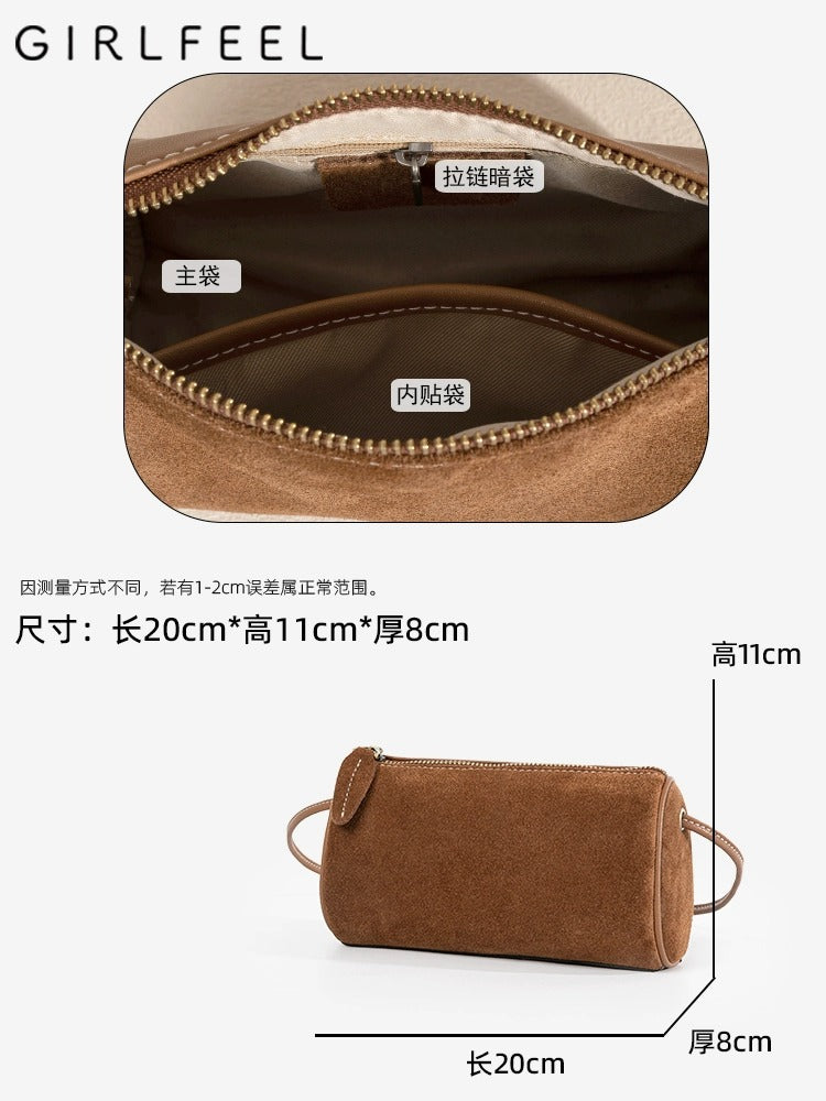 2036 suede leather crossbody bag