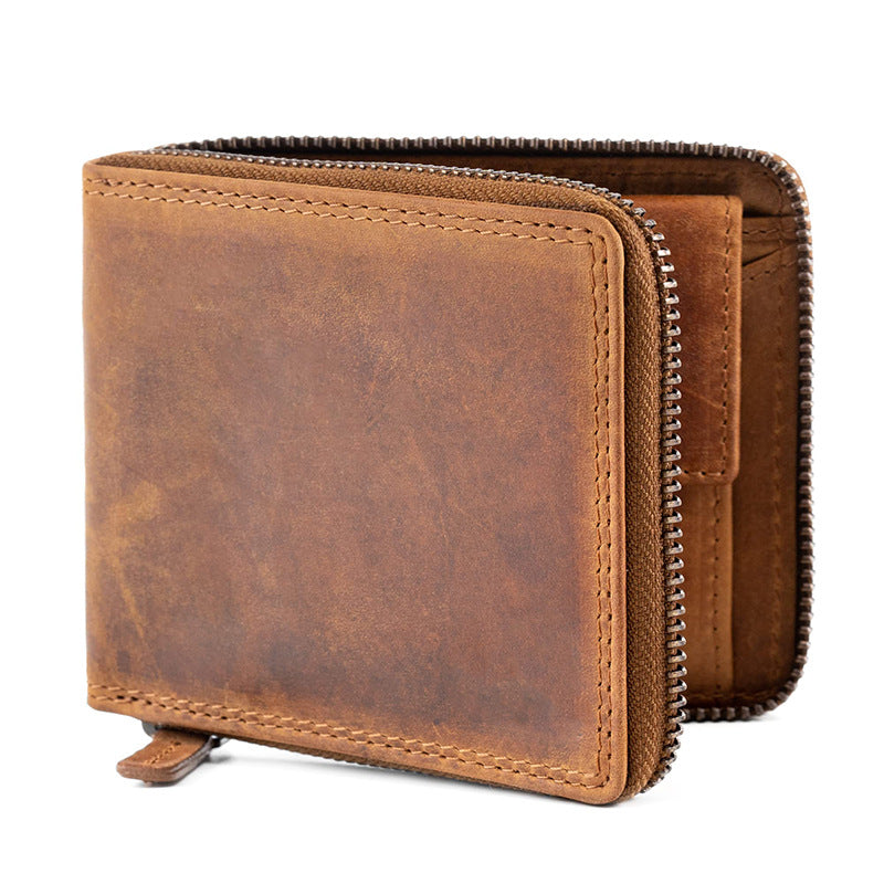 2047 genuine leather short wallet
