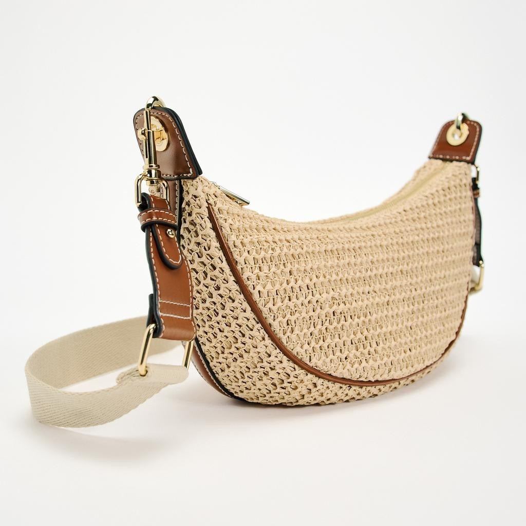 1571 weave crescent bag