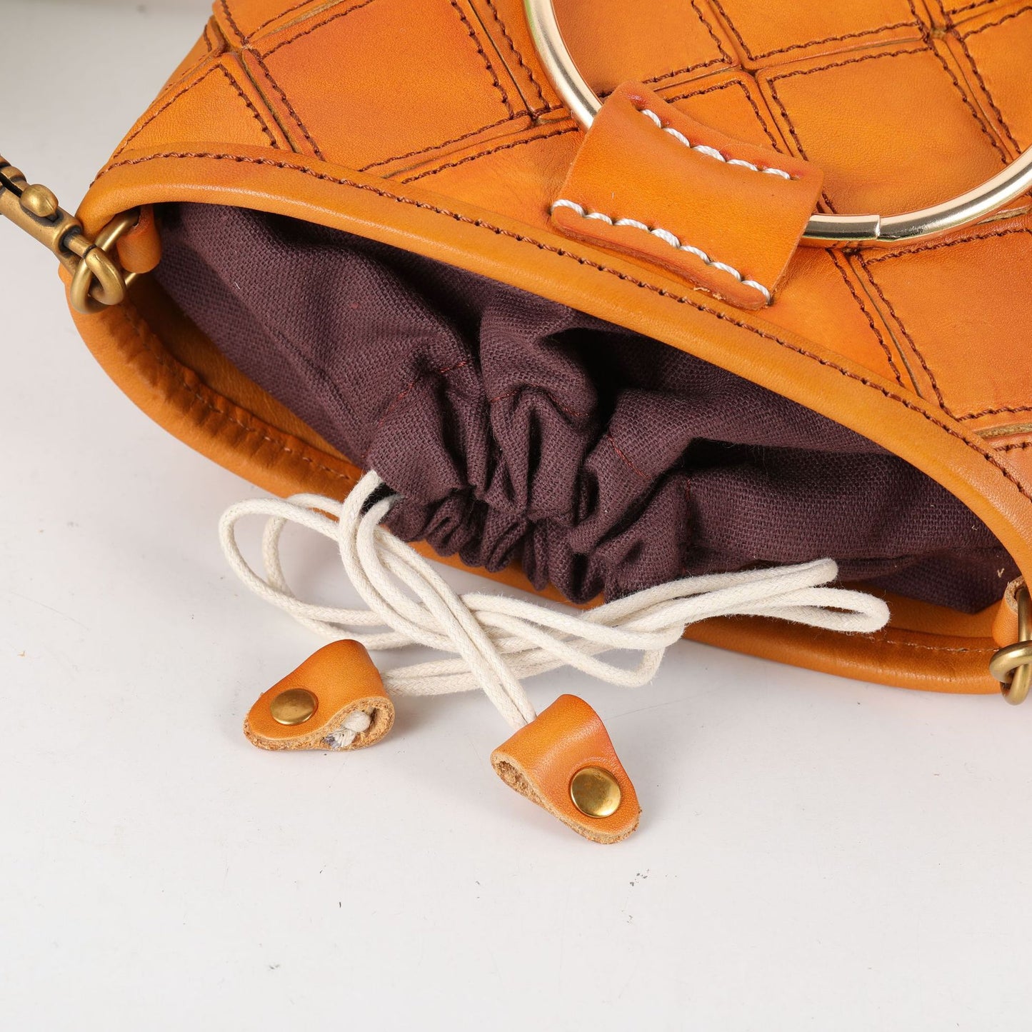 2347 plaid small bucket bag