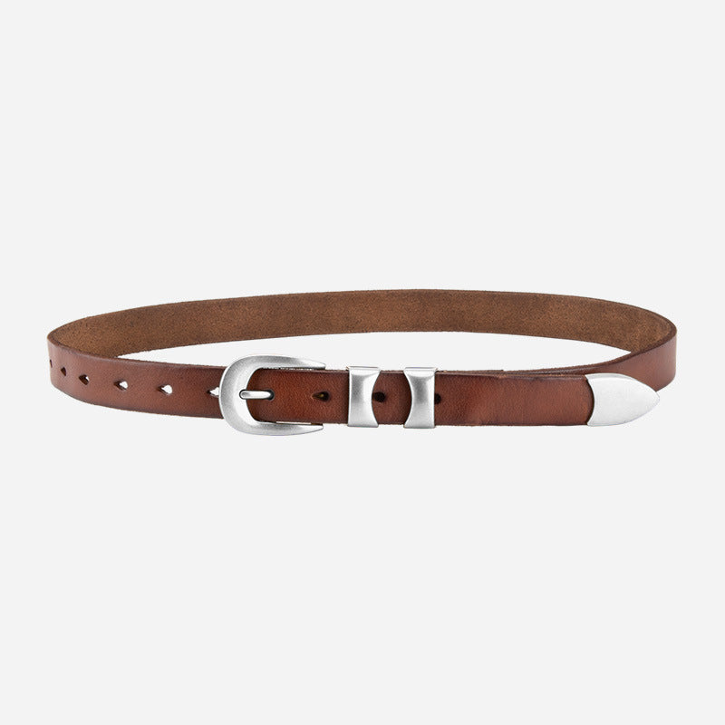 1511 genuine leather 2.5cm wide belt