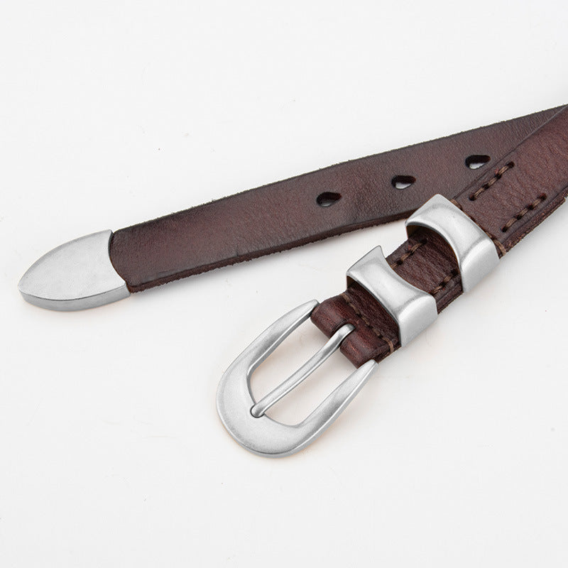 1511 genuine leather 2.5cm wide belt