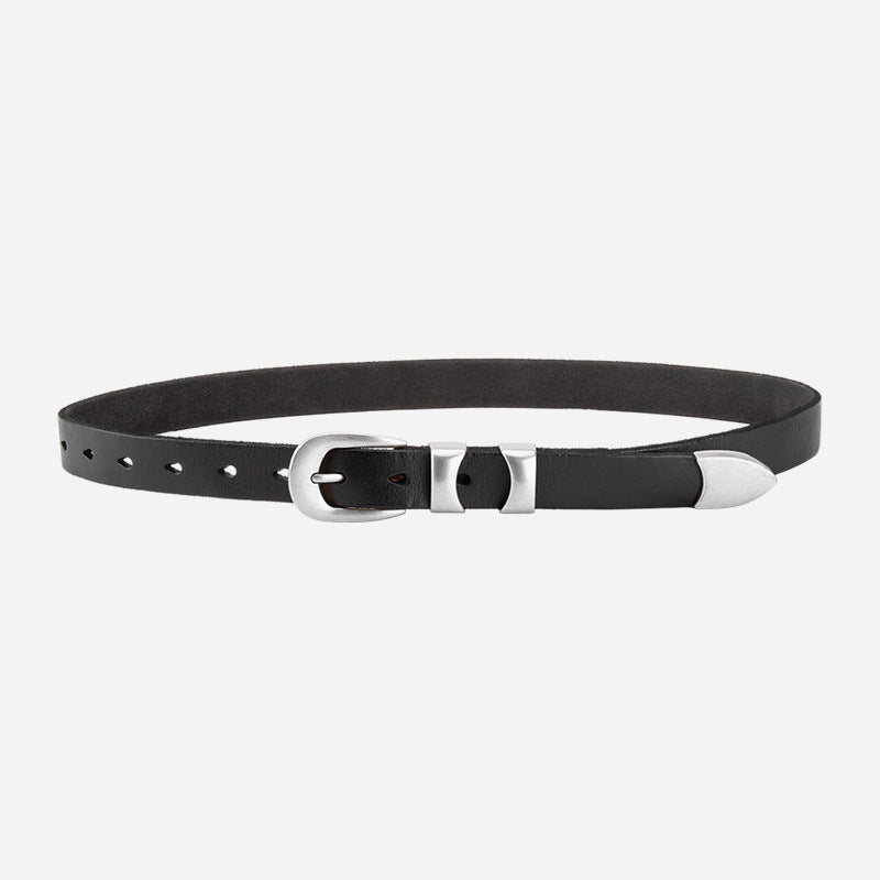 1511 genuine leather 2.5cm wide belt
