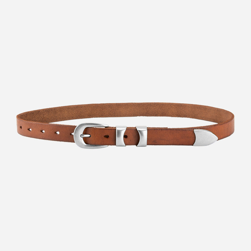 1511 genuine leather 2.5cm wide belt