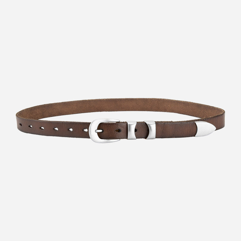 1511 genuine leather 2.5cm wide belt