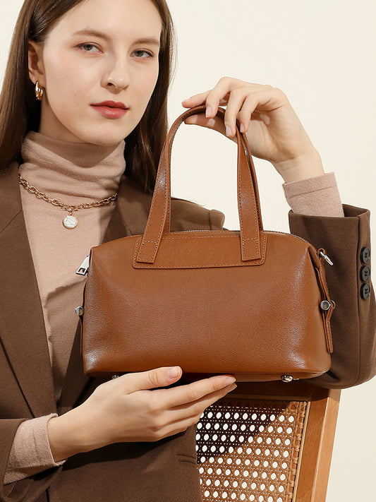 2361 classic genuine leather boston handbag