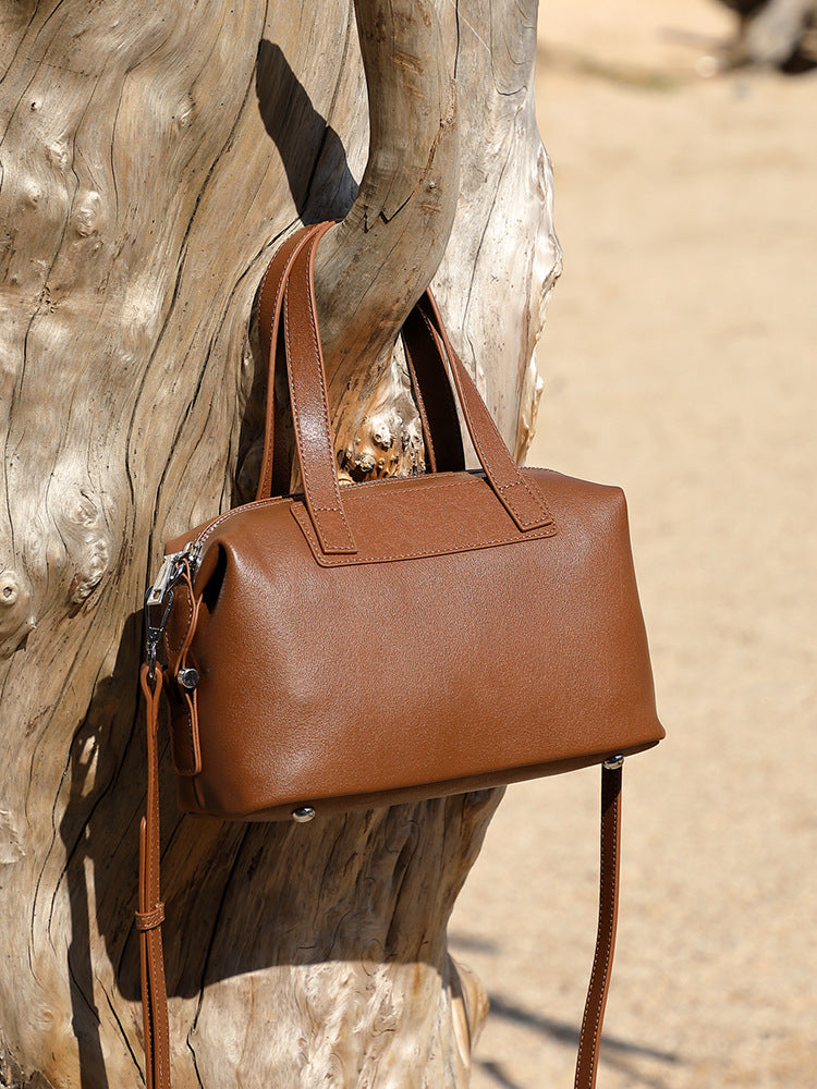 2361 classic genuine leather boston handbag