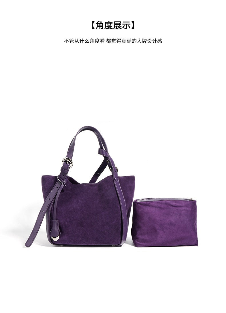 1170 2pcs/set suede leather handbag