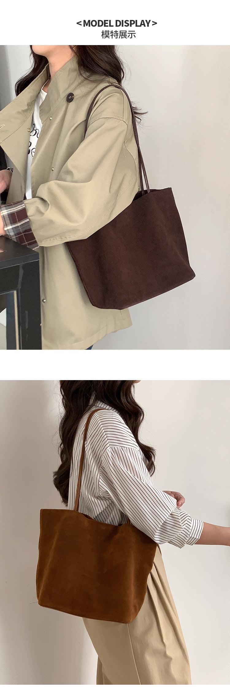 2713 genuine leather large shopping bag