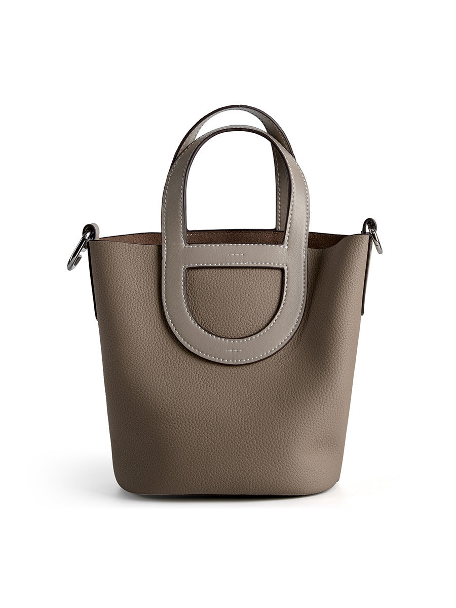 2143 genuine leather bucket handbag