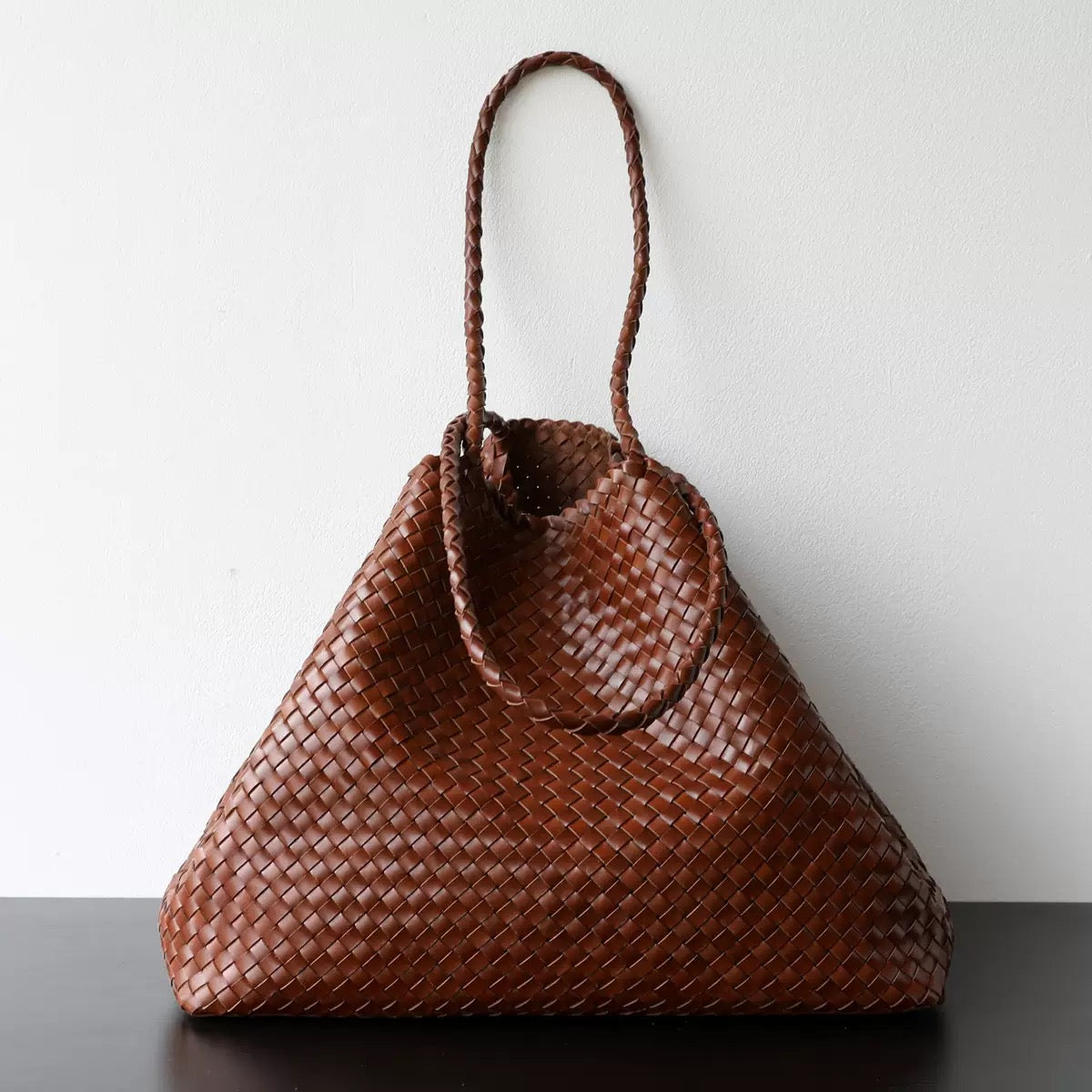 2743 large cowhide woven handmade bag