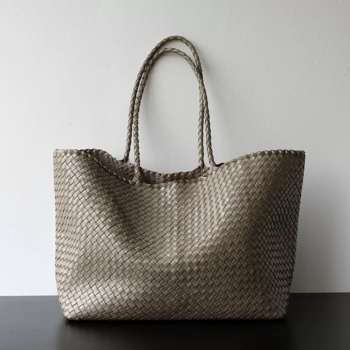 2743 large cowhide woven handmade bag