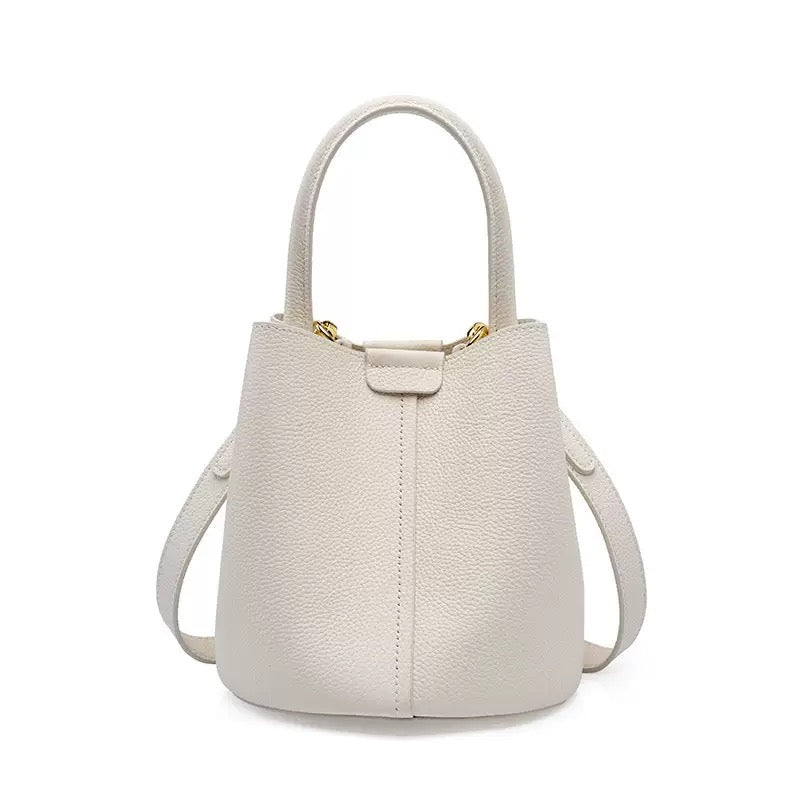 2390 genuine leather small bucket bag