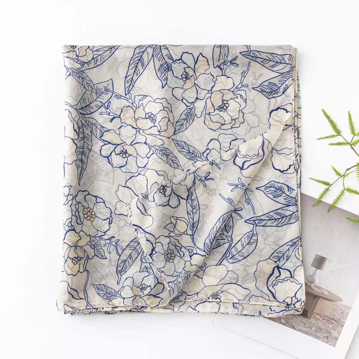 2402 flower silk scarf for women