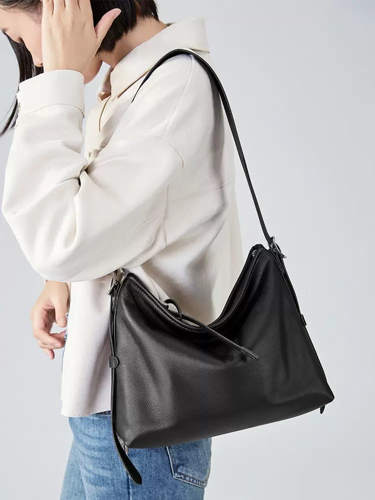 2407 genuine leather women large hobo bag