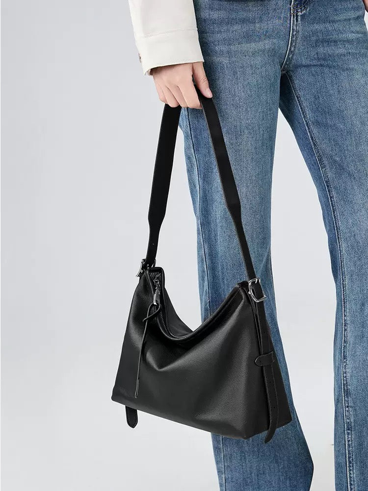 2407 genuine leather women large hobo bag