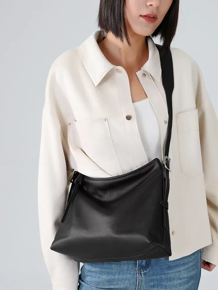 2407 genuine leather women large hobo bag