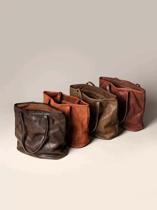 2408 genuine leather large shopping bag